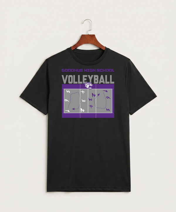 Goodhue High School Volleyball (Girls) - Black Sport-Tek PosiCharge Competitor Tee. ST350