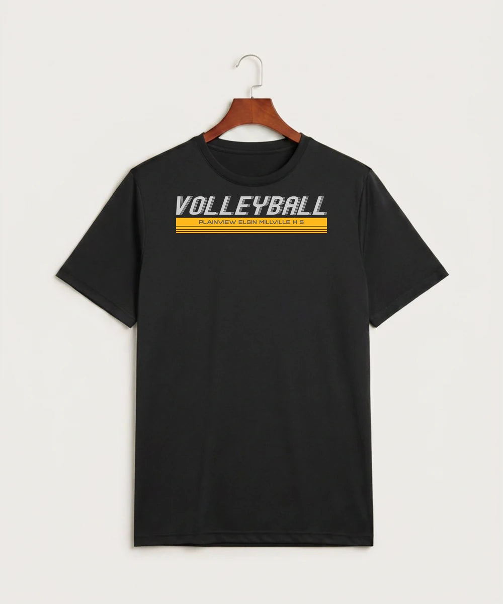 Plainview Elgin Millville H S Volleyball (Girls) - Black Sport-Tek PosiCharge Competitor Tee. ST350