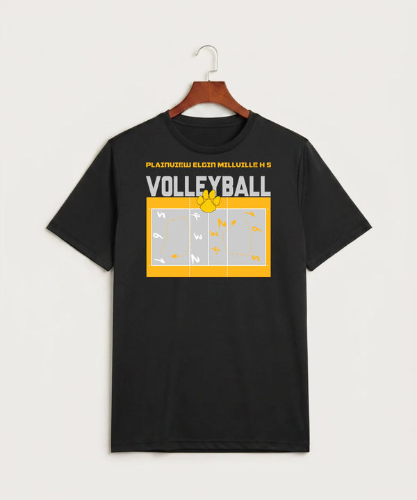 Plainview Elgin Millville H S Volleyball (Girls) - Black Sport-Tek PosiCharge Competitor Tee. ST350