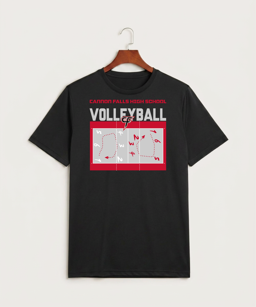 Cannon Falls High School Volleyball (Girls) - Black Sport-Tek PosiCharge Competitor Tee. ST350