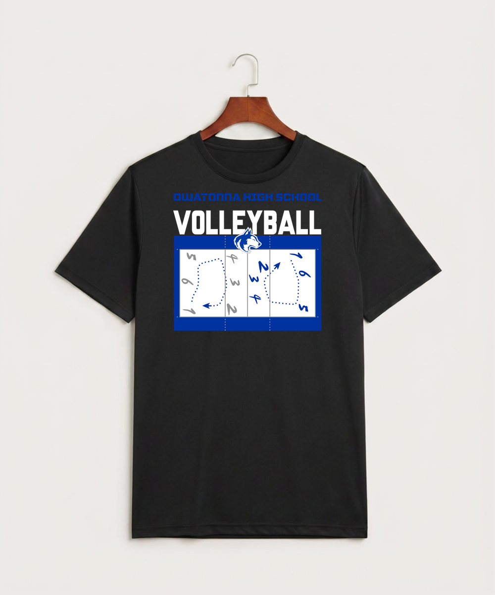 Owatonna High School Volleyball (Girls) - Black Sport-Tek PosiCharge Competitor Tee. ST350