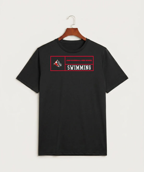 John Marshall High School Swim Dive Girls - Black Sport-Tek PosiCharge Competitor Tee. ST350