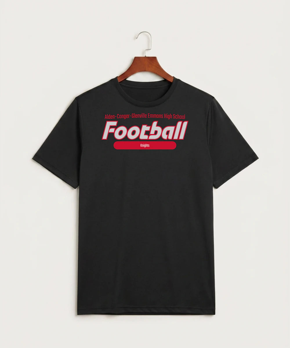 Alden-Conger-Glenville Emmons High School Football (Boys) - Black Sport-Tek PosiCharge Competitor Tee. ST350
