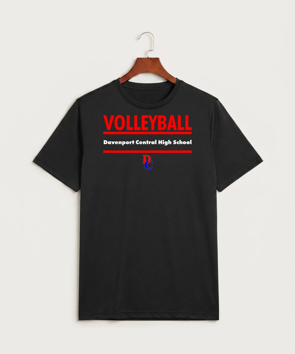 Davenport Central High School Volleyball (Girls) - Black Sport-Tek PosiCharge Competitor Tee. ST350
