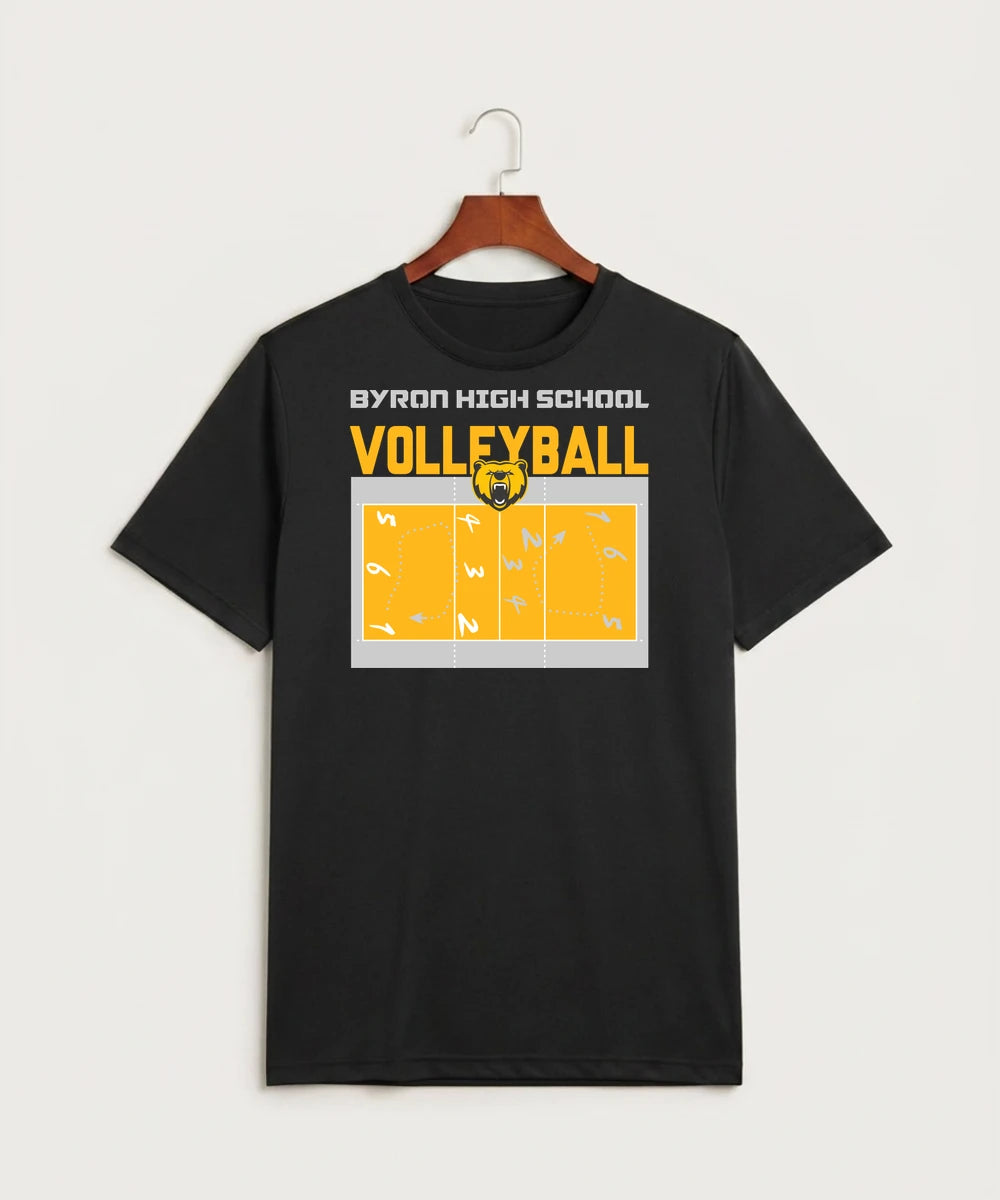 Byron High School Volleyball (Girls) - Black Sport-Tek PosiCharge Competitor Tee. ST350