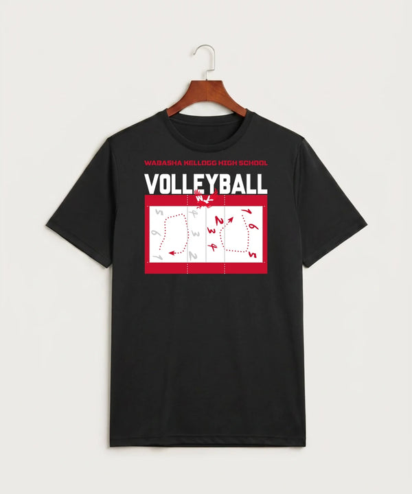 Wabasha Kellogg High School Volleyball (Girls) - Black Sport-Tek PosiCharge Competitor Tee. ST350