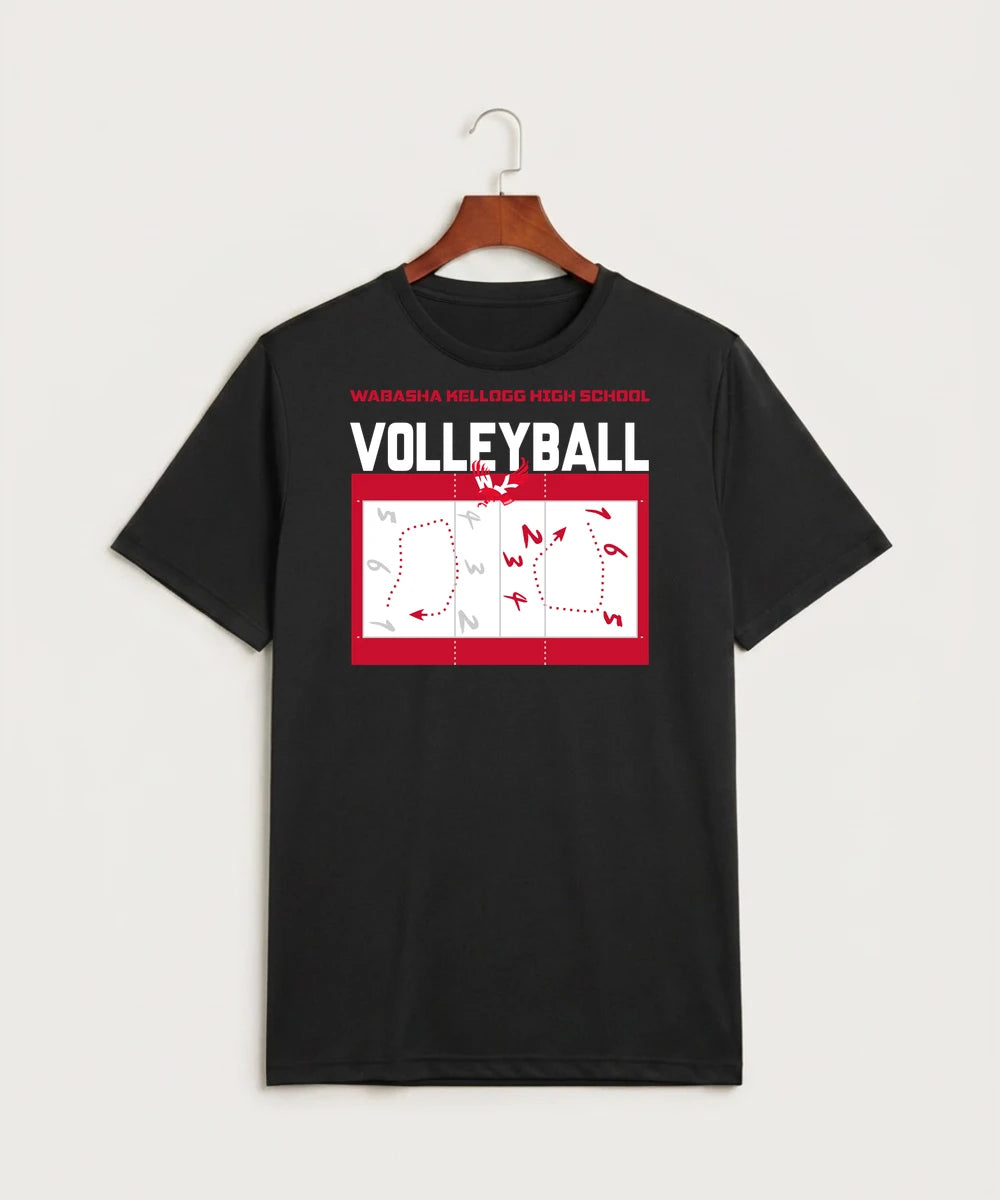 Wabasha Kellogg High School Volleyball (Girls) - Black Sport-Tek PosiCharge Competitor Tee. ST350