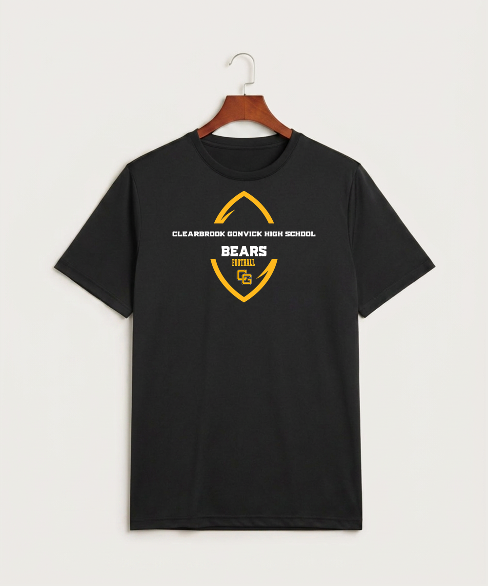 Clearbrook Gonvick High School Football (Boys) - Black Sport-Tek PosiCharge Competitor Tee. ST350
