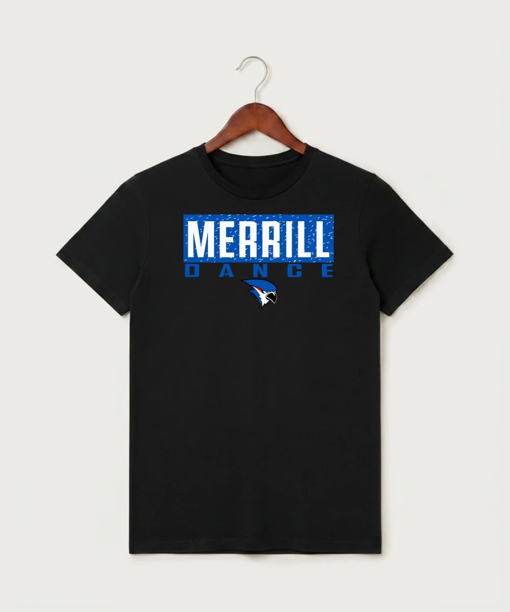 Merrill Dance and Cheer - Black T-Shirt - Full Front