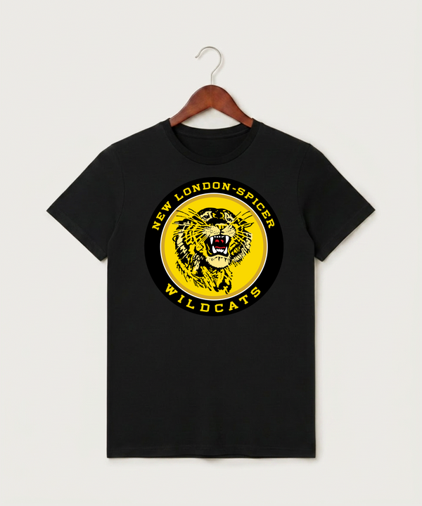 New London Spicer High School Football (Boys) - Black T-Shirt - Full Front