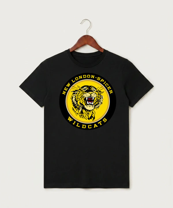 New London Spicer High School Football (Boys) - Black T-Shirt - Full Front