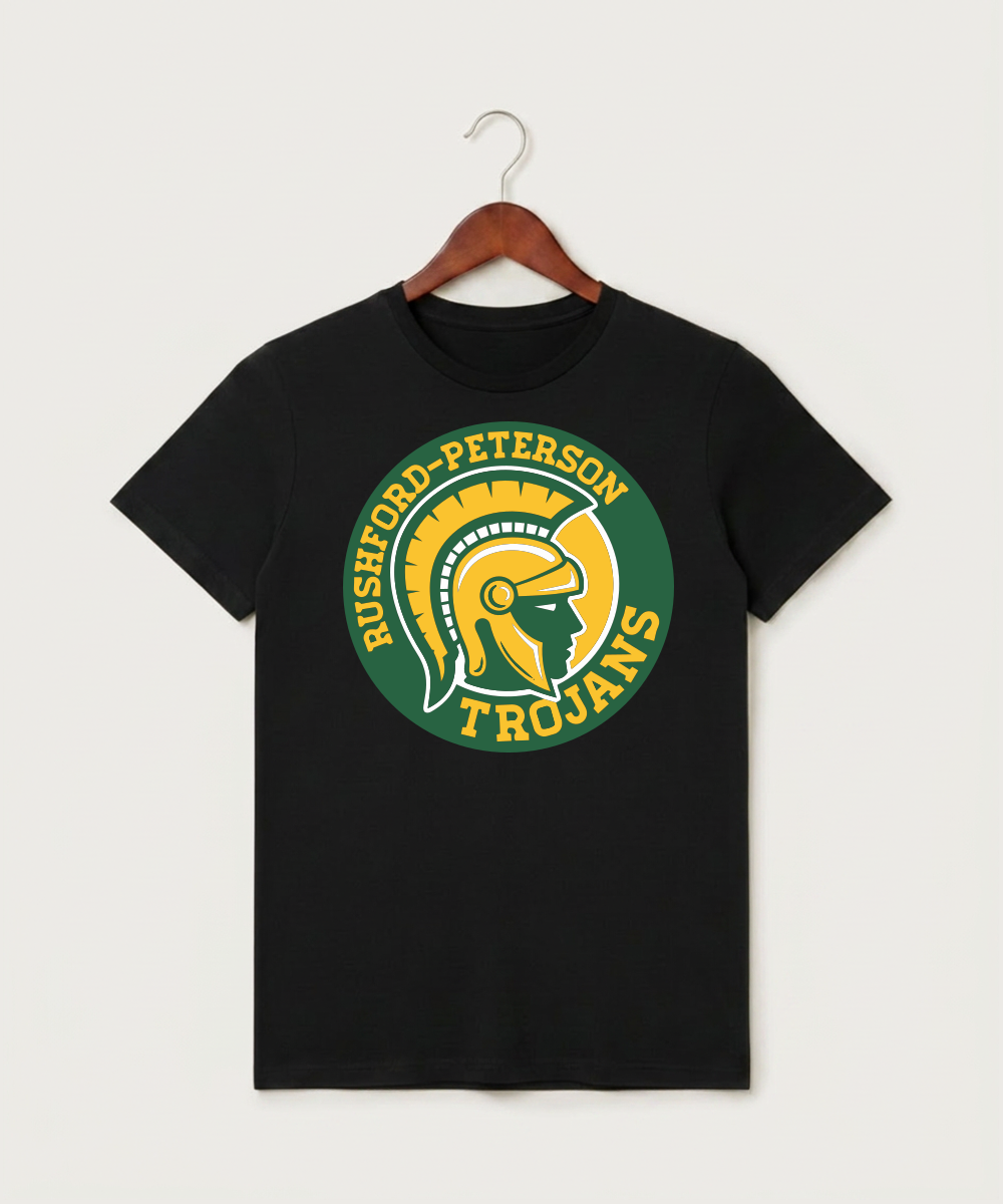 Rushford Peterson High School Football (Boys) - Black T-Shirt - Full Front