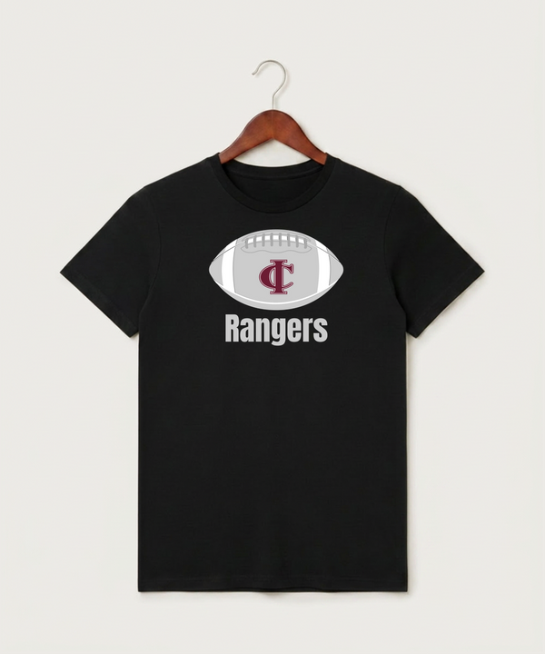 Crosby Ironton High School Football (Boys) - Black T-Shirt - Full Front