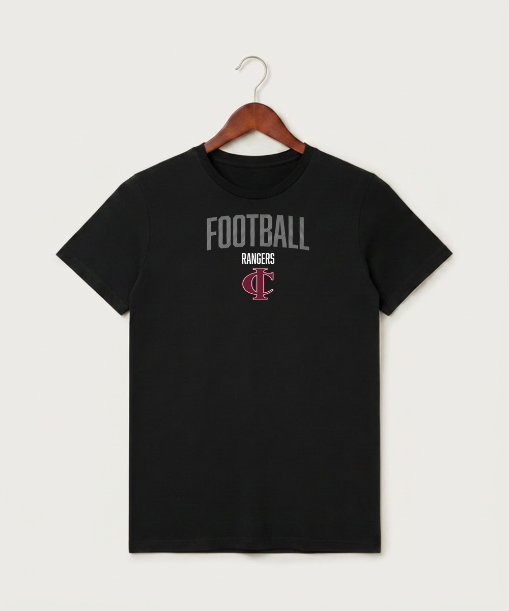 Crosby Ironton High School Football (Boys) - Black T-Shirt - Full Front