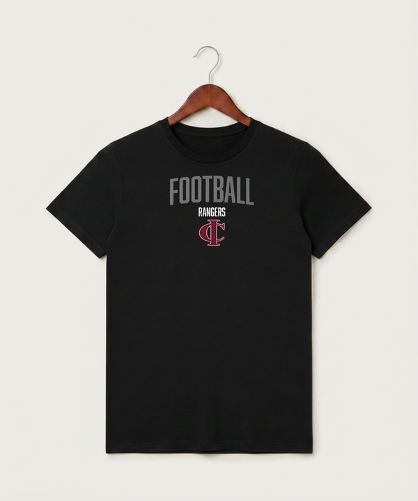 Crosby Ironton High School Football (Boys) - Black T-Shirt - Full Front