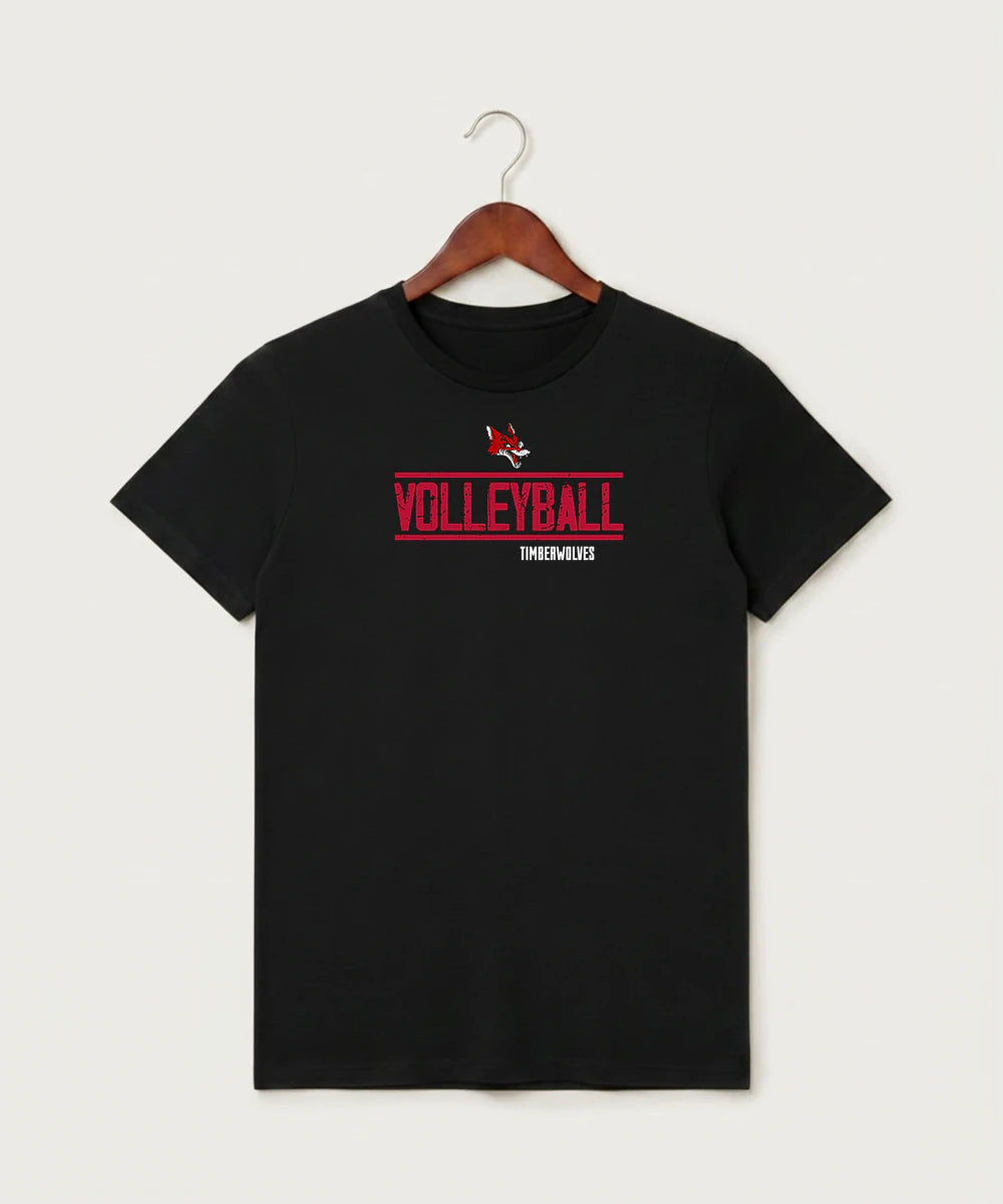 Ely Memorial High School Volleyball (Girls) - Black T-Shirt - Full Front