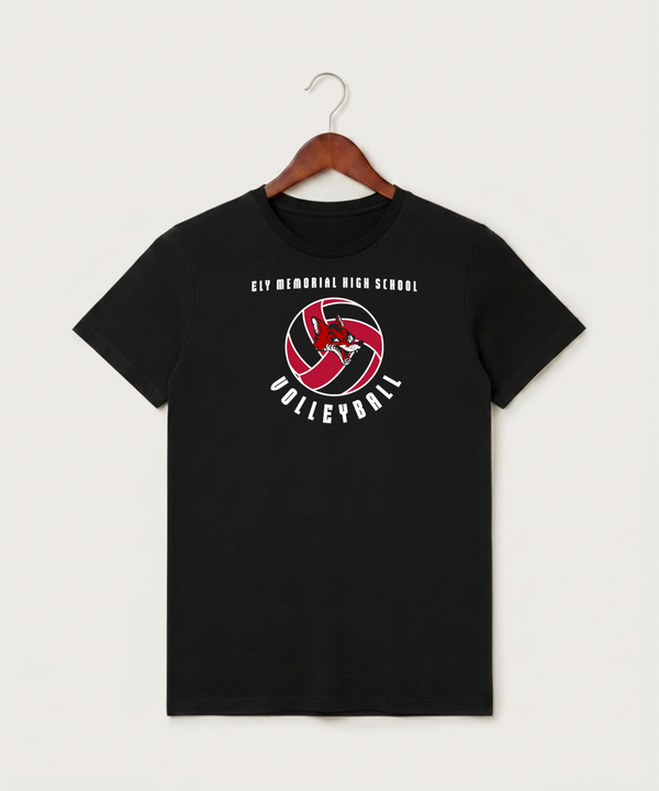 Ely Memorial High School Volleyball (Girls) - Black T-Shirt - Full Front