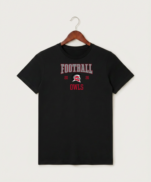 Hancock High School Football (Boys) - Black T-Shirt - Full Front