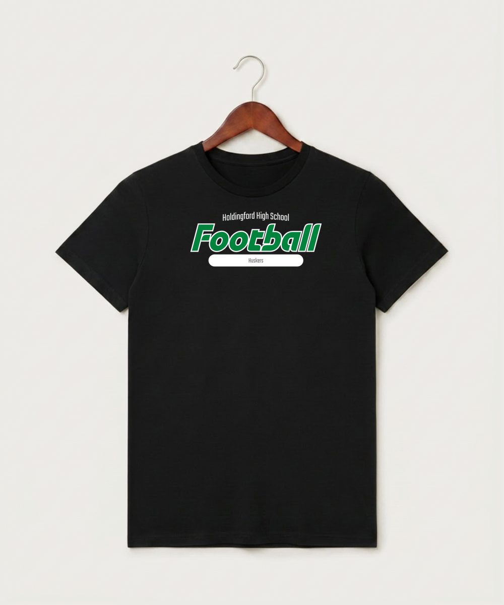 Holdingford High School Football (Boys) - Black T-Shirt - Full Front