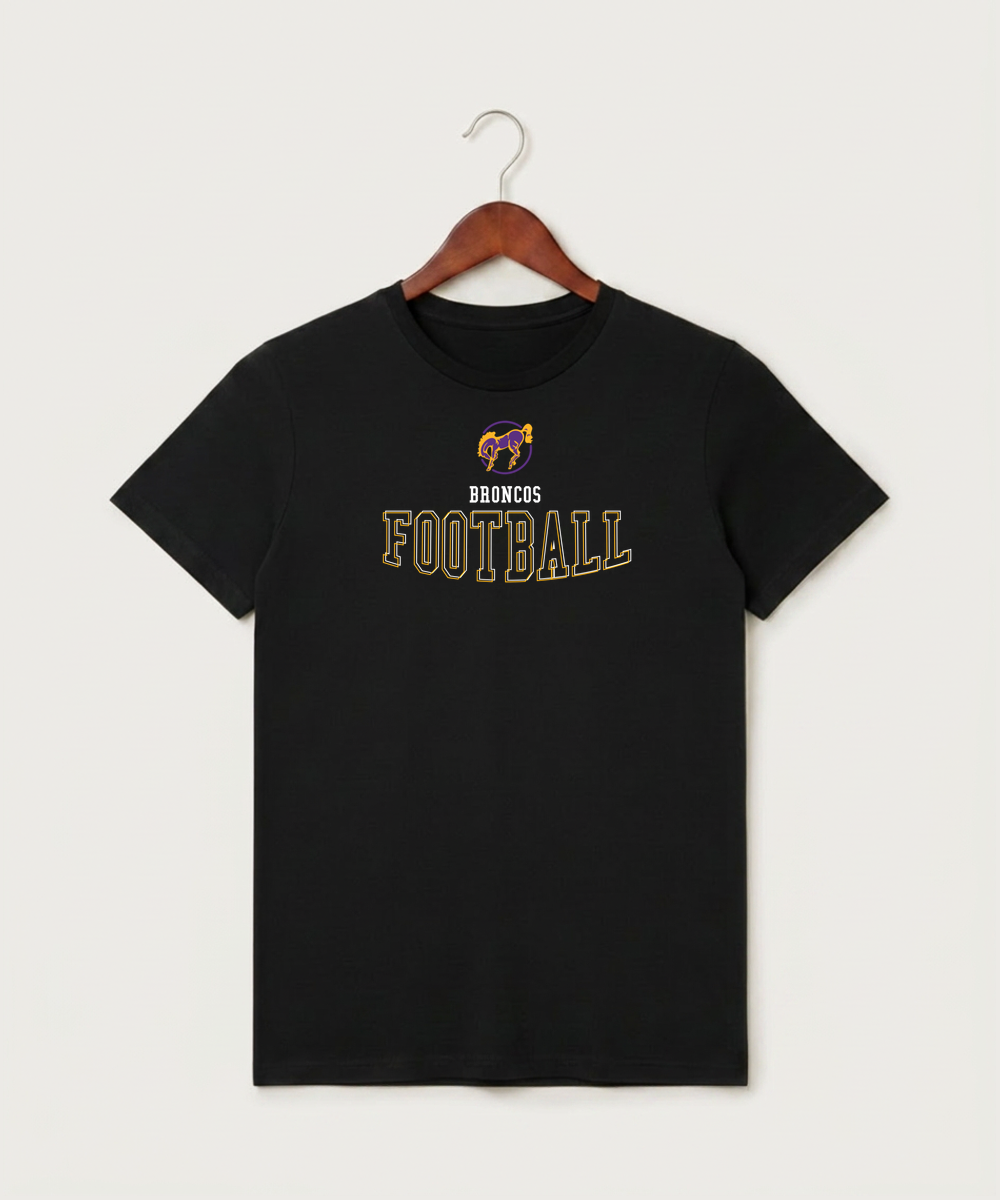 International Falls High School Football (Boys) - Black T-Shirt - Full Front
