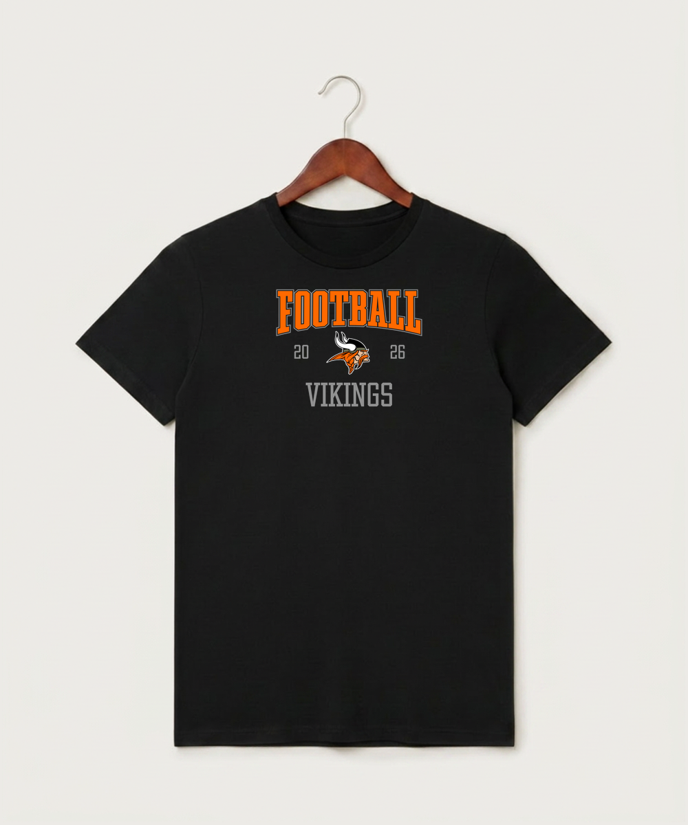 Littlefork Big Falls High School Football (Boys) - Black T-Shirt - Full Front