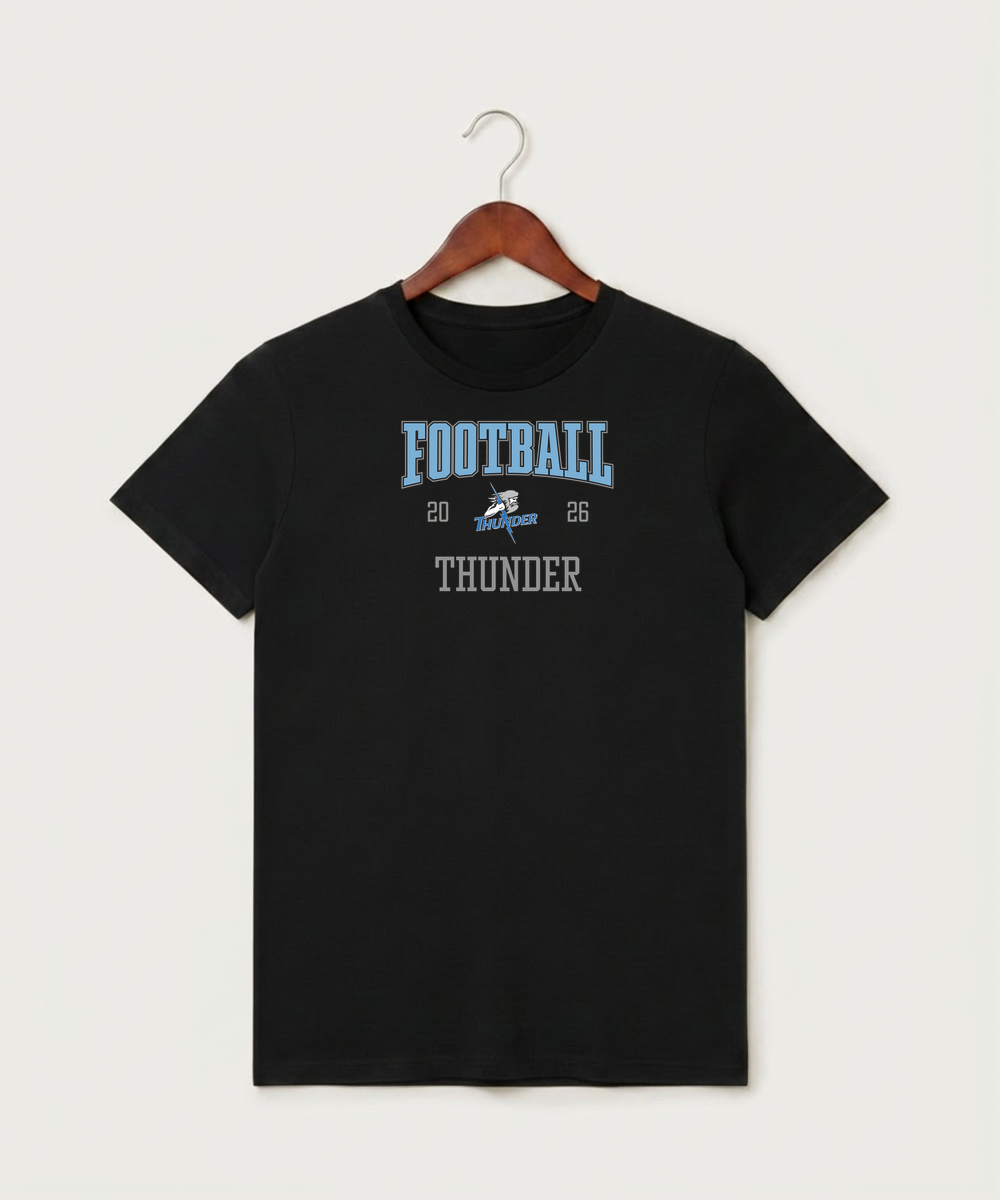 Long Prairie Grey Eagle High School Football (Boys) - Black T-Shirt - Full Front