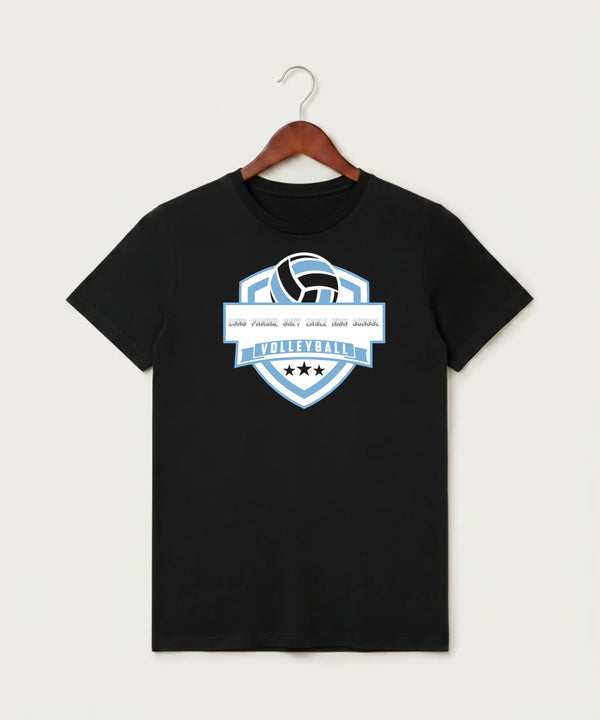 Long Prairie Grey Eagle High School Volleyball (Girls) - Black T-Shirt - Full Front