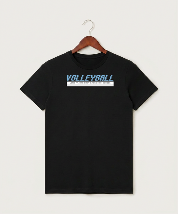 Long Prairie Grey Eagle High School Volleyball (Girls) - Black T-Shirt - Full Front