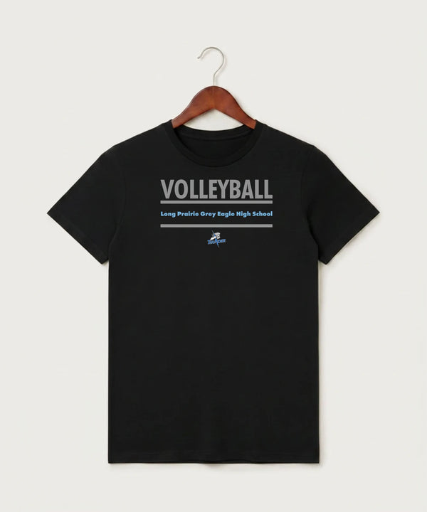Long Prairie Grey Eagle High School Volleyball (Girls) - Black T-Shirt - Full Front