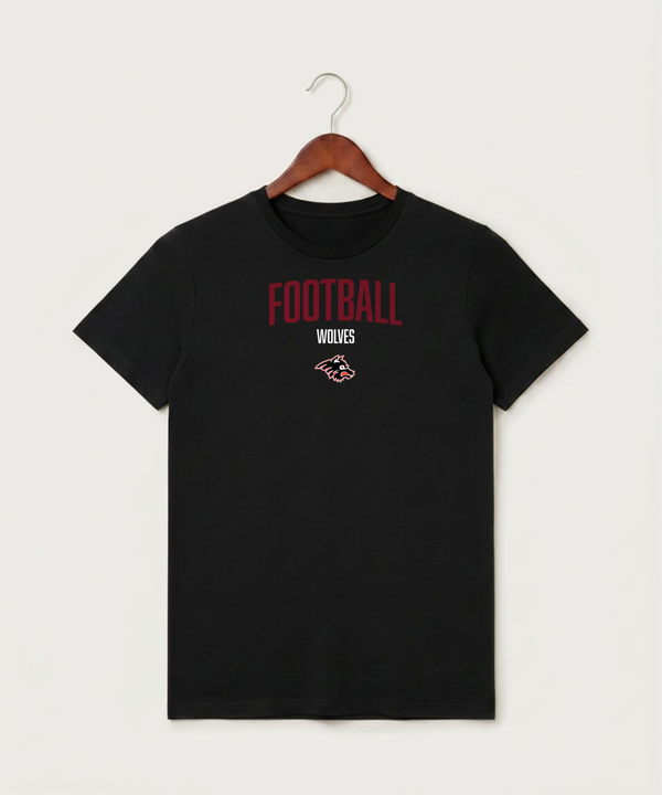 Milaca High School Football (Boys) - Black T-Shirt - Full Front