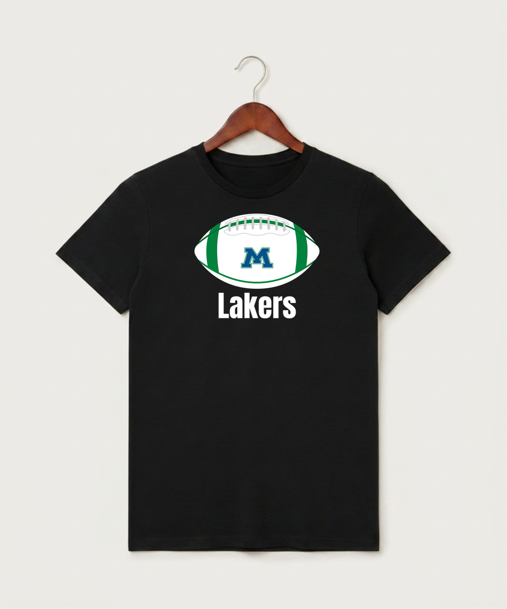 Minnewaska Area High School Football (Boys) - Black T-Shirt - Full Front