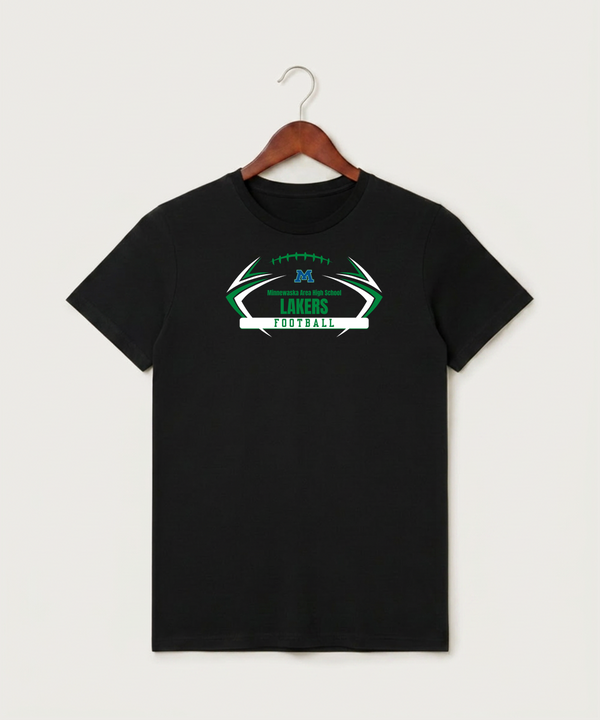 Minnewaska Area High School Football (Boys) - Black T-Shirt - Full Front