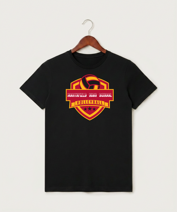 Northfield High School Volleyball (Girls) - Black T-Shirt - Full Front