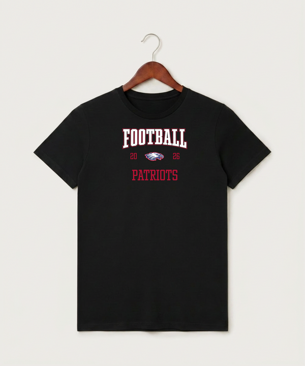 Pequot Lakes High School Football (Boys) - Black T-Shirt - Full Front