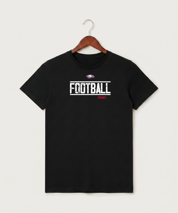Pequot Lakes High School Football (Boys) - Black T-Shirt - Full Front