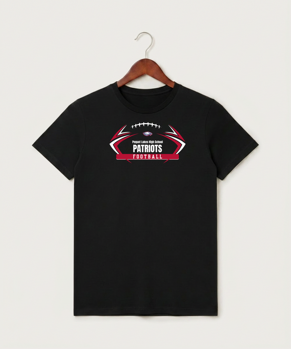 Pequot Lakes High School Football (Boys) - Black T-Shirt - Full Front