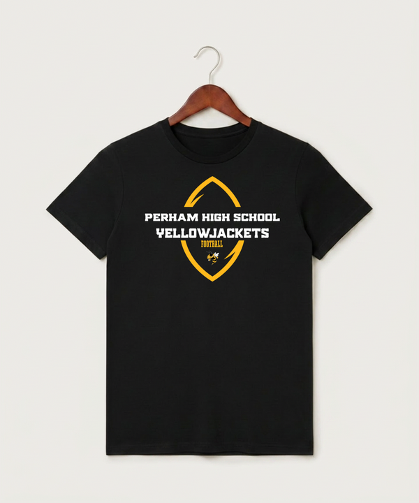 Perham High School Football (Boys) - Black T-Shirt - Full Front