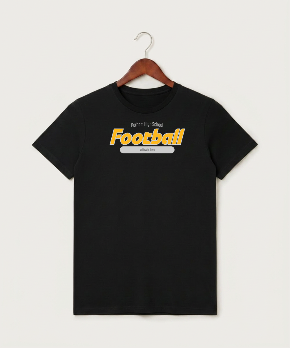 Perham High School Football (Boys) - Black T-Shirt - Full Front