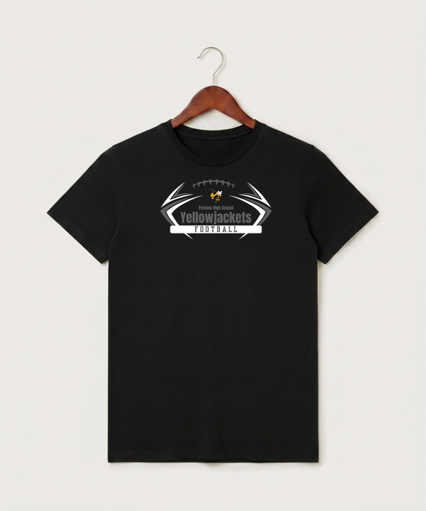 Perham High School Football (Boys) - Black T-Shirt - Full Front