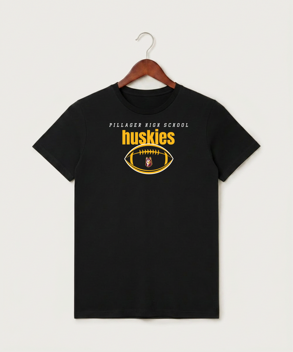 Pillager High School Football (Boys) - Black T-Shirt - Full Front