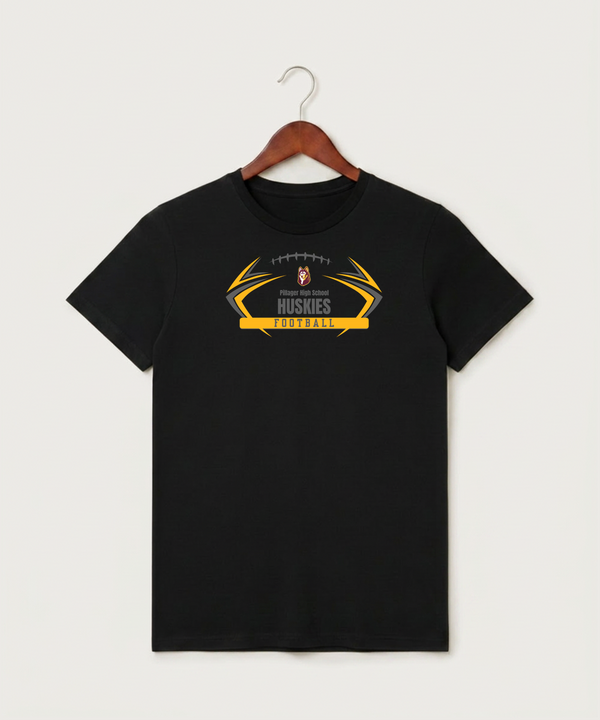 Pillager High School Football (Boys) - Black T-Shirt - Full Front