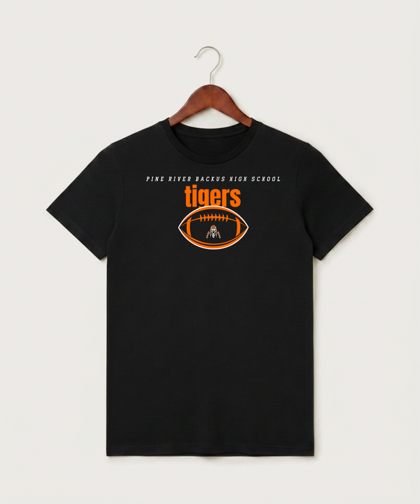 Pine River Backus High School Football (Boys) - Black T-Shirt - Full Front