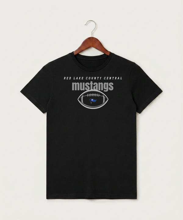 Red Lake County Central Football (Boys) - Black T-Shirt - Full Front