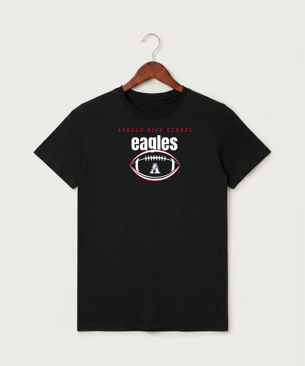 Apollo High School Football (Boys) - Black T-Shirt - Full Front