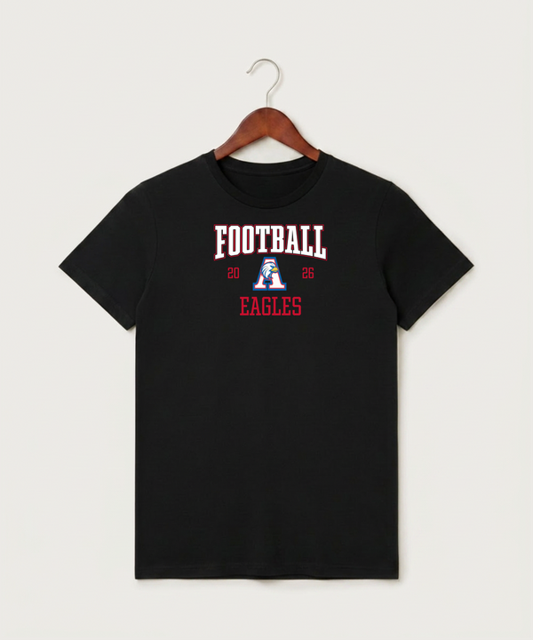 Apollo High School Football (Boys) - Black T-Shirt - Full Front