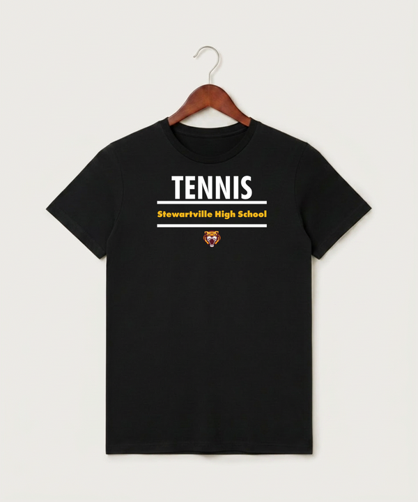 Stewartville High School Tennis (Coed) - Black T-Shirt - Full Front