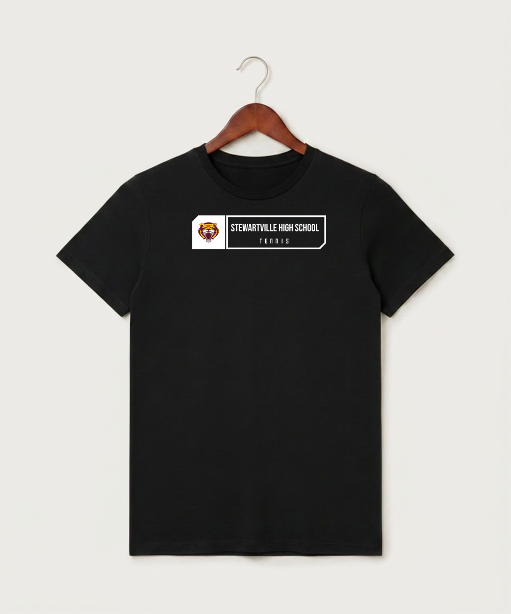 Stewartville High School Tennis (Coed) - Black T-Shirt - Full Front