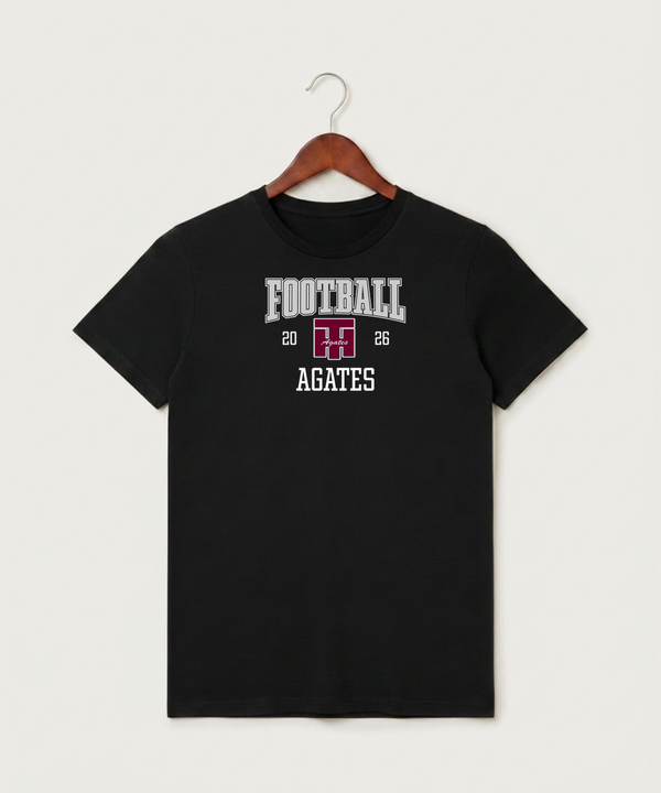 Two Harbors High School Football (Boys) - Black T-Shirt - Full Front
