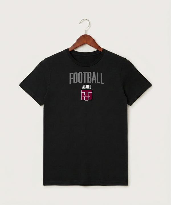 Two Harbors High School Football (Boys) - Black T-Shirt - Full Front