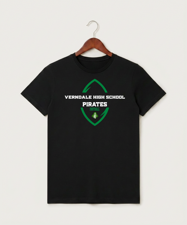 Verndale High School Football (Boys) - Black T-Shirt - Full Front